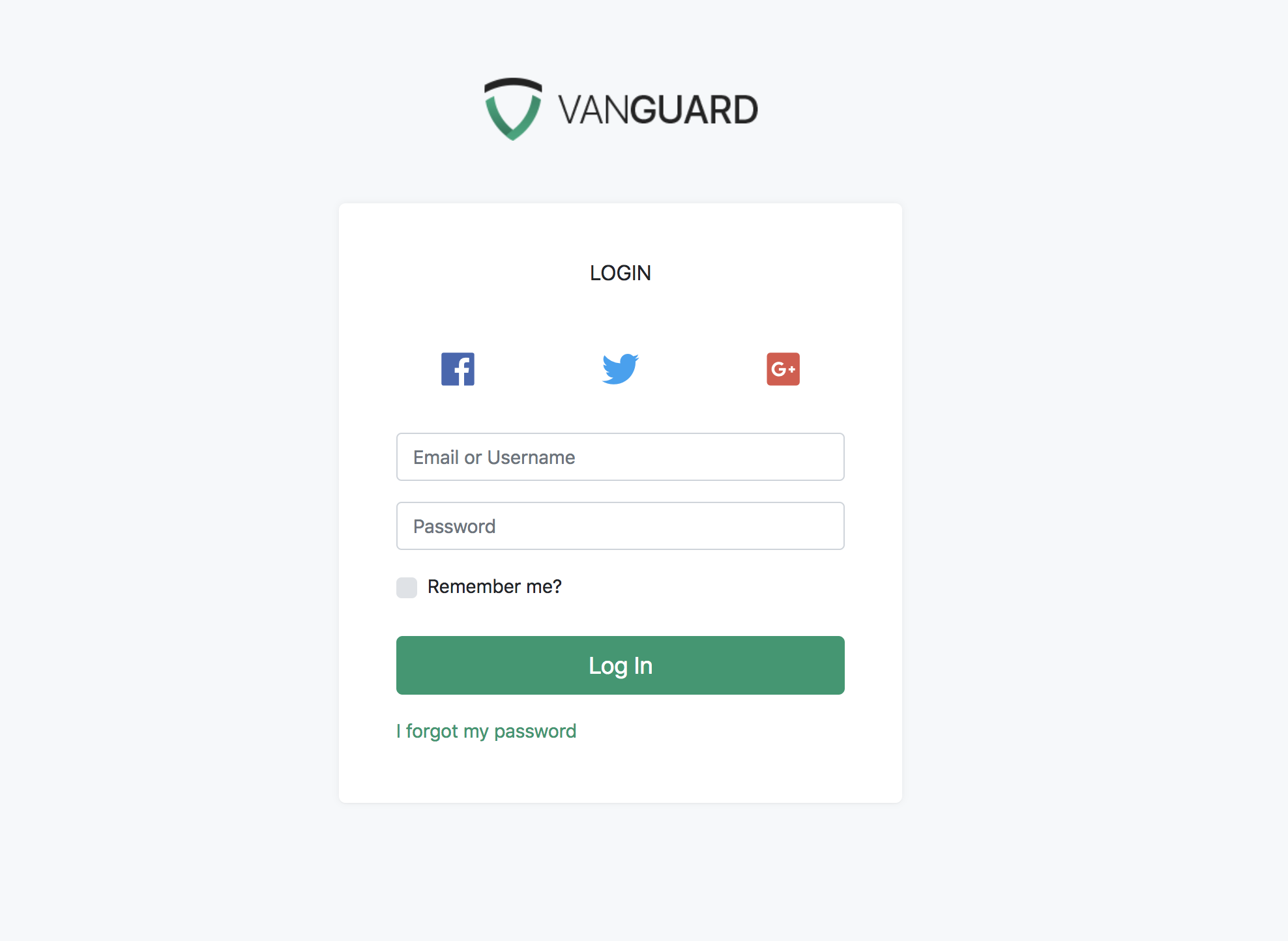 Portal Social Auth - Login Form