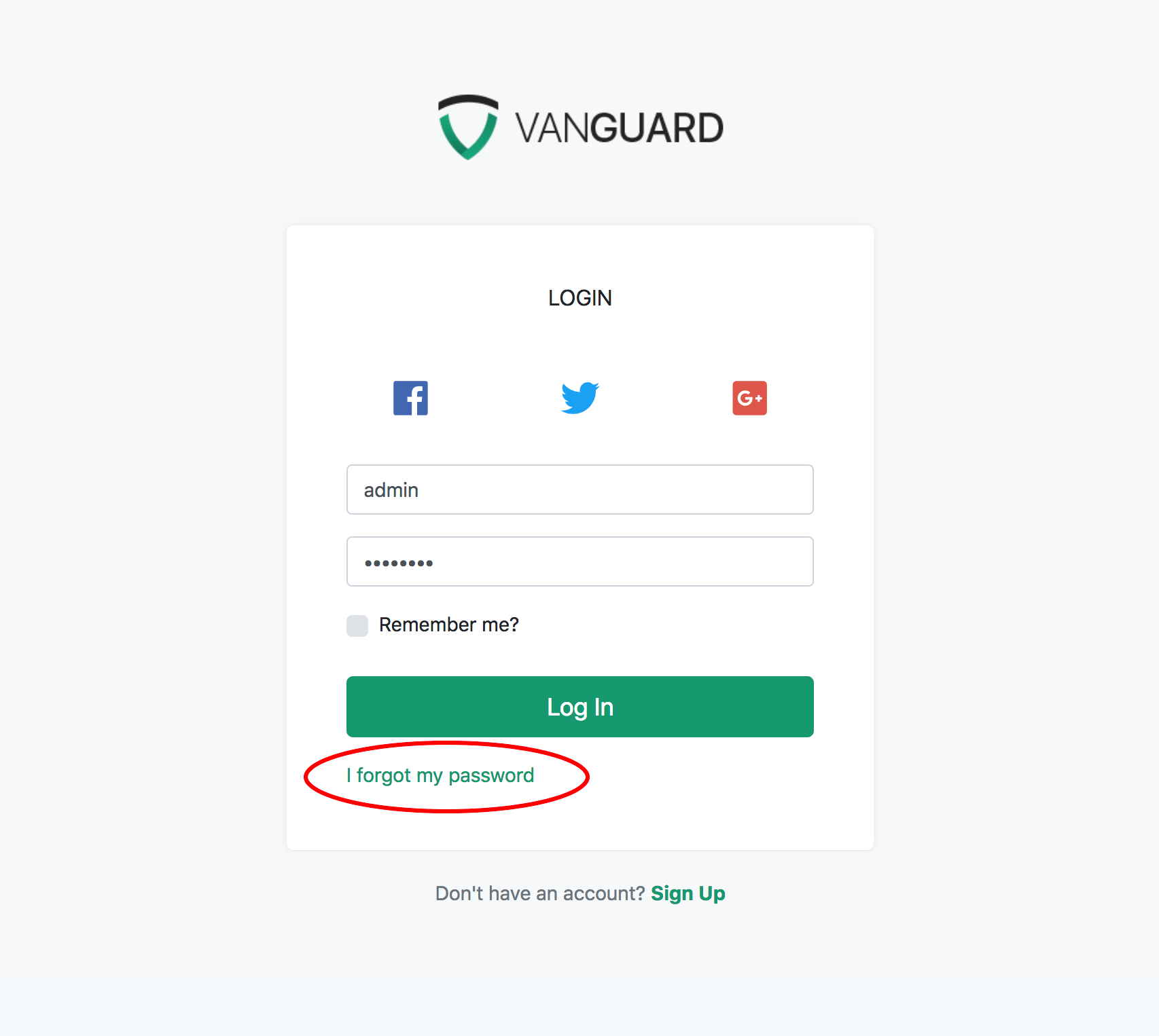 Portal - Link to Forgot Password Form
