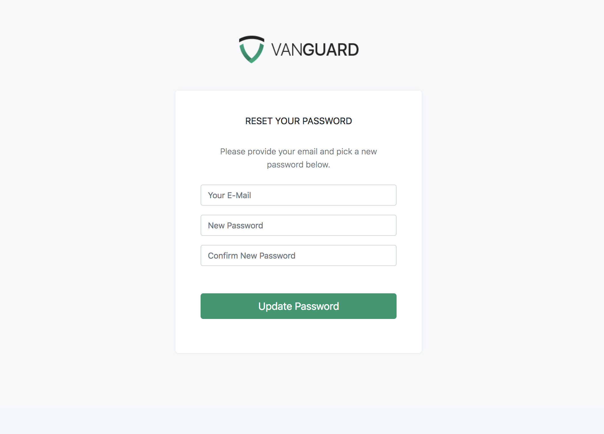 Portal - Password Reset Form