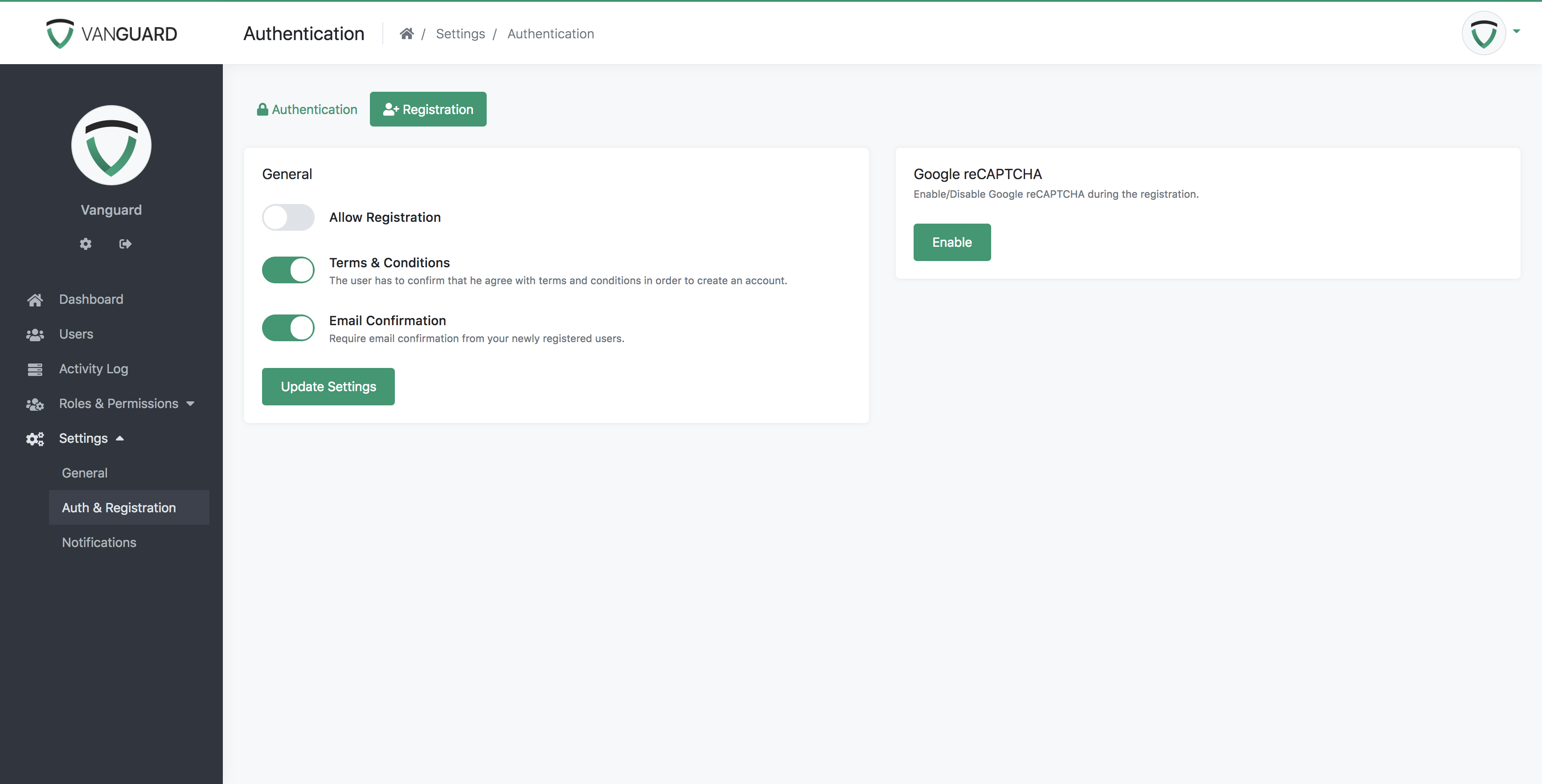 Portal - Registration Settings