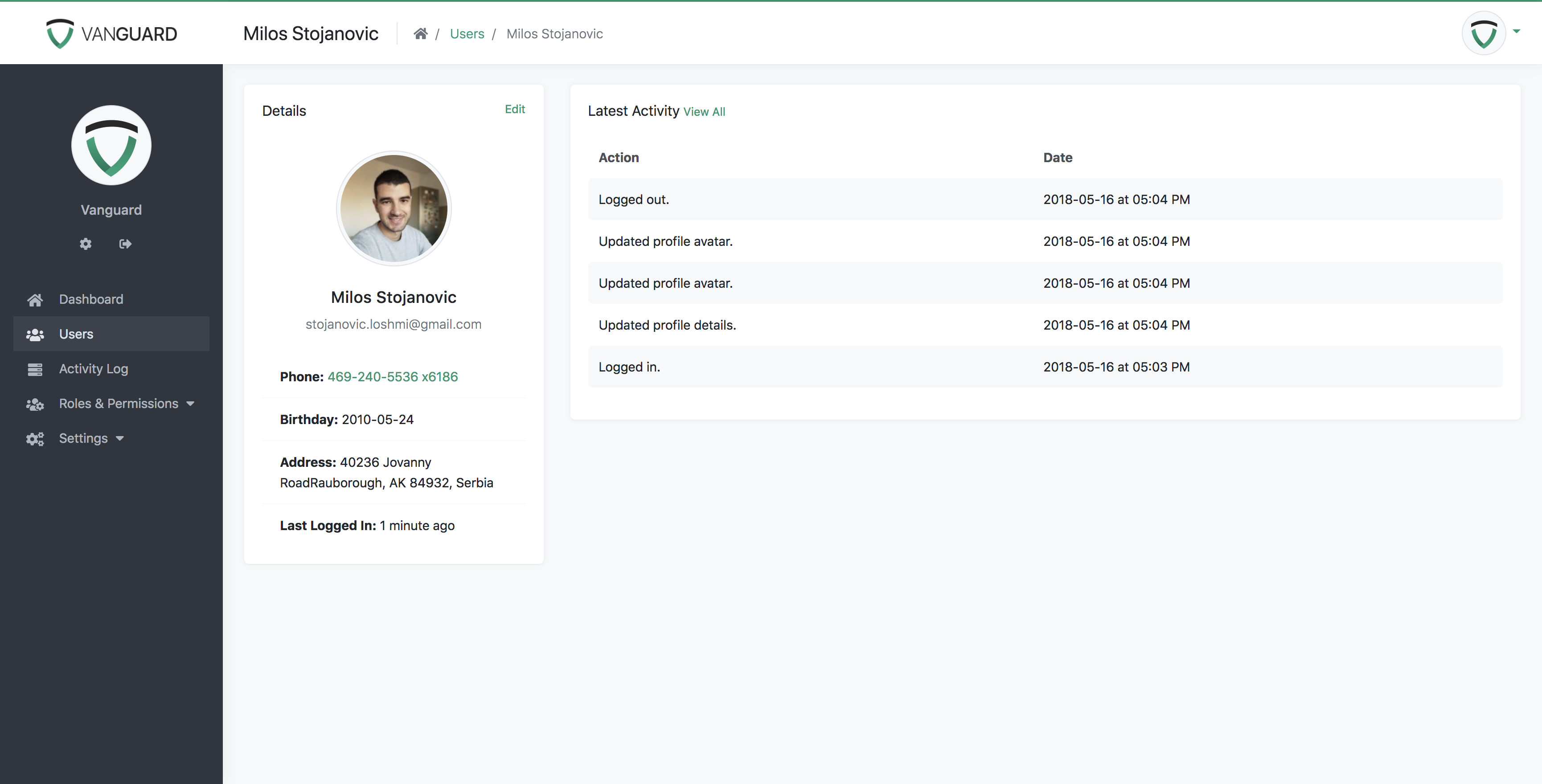 Portal - User Details